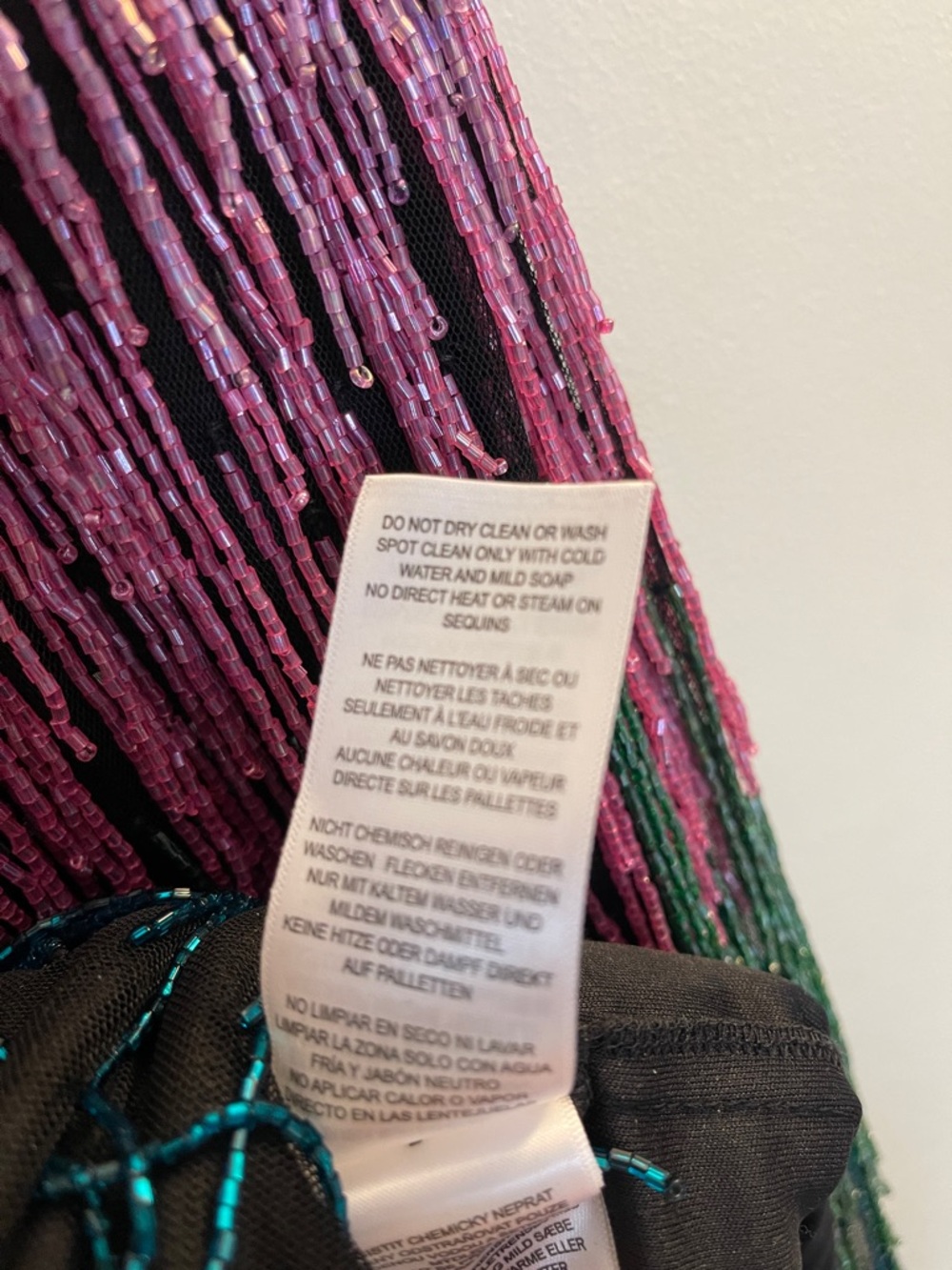 Ombre Fringe Mini Dress in Blue, Pink & Green - Picture 11 of 12